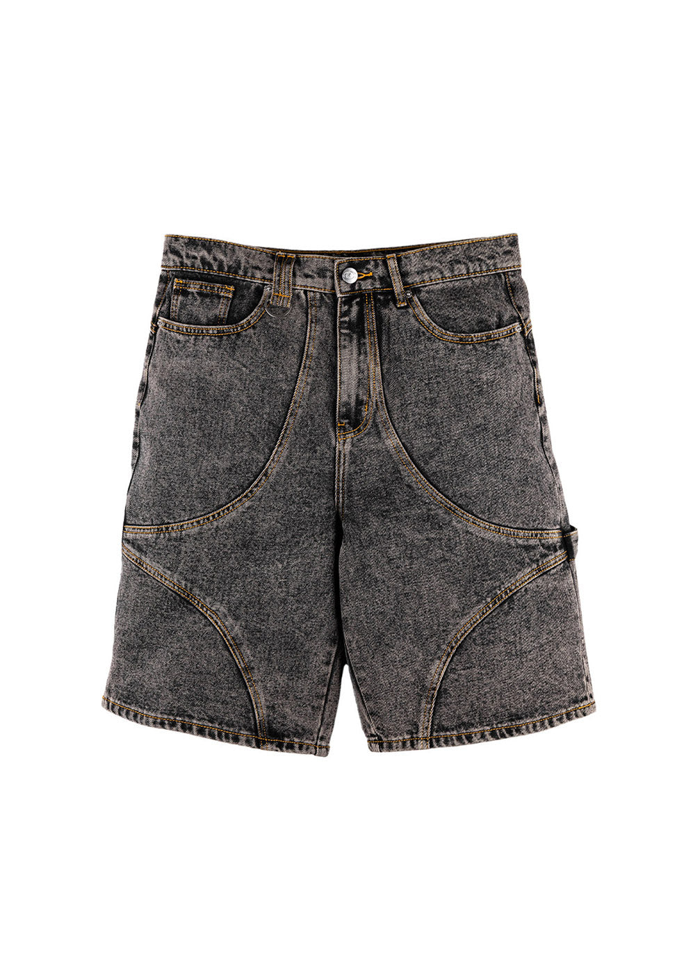 Commons Star Washed Denim Short Charcoal