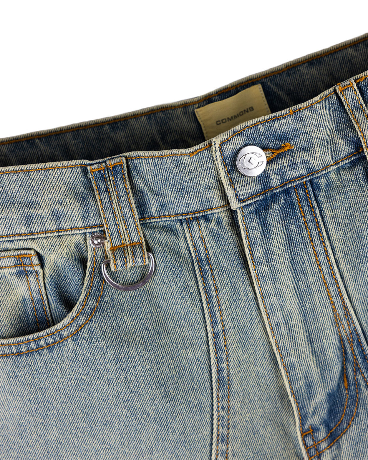 Commons Star Washed Denim Short Old Gold