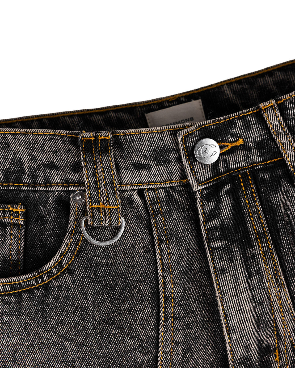 Commons Star Washed Denim Short Charcoal