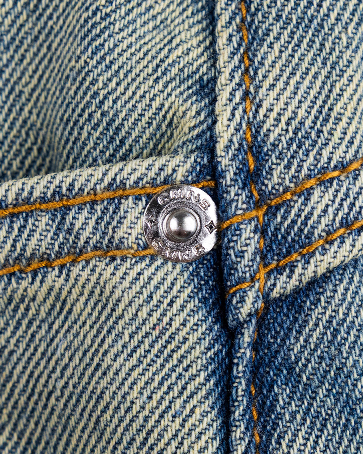 Commons Star Washed Denim Short Old Gold