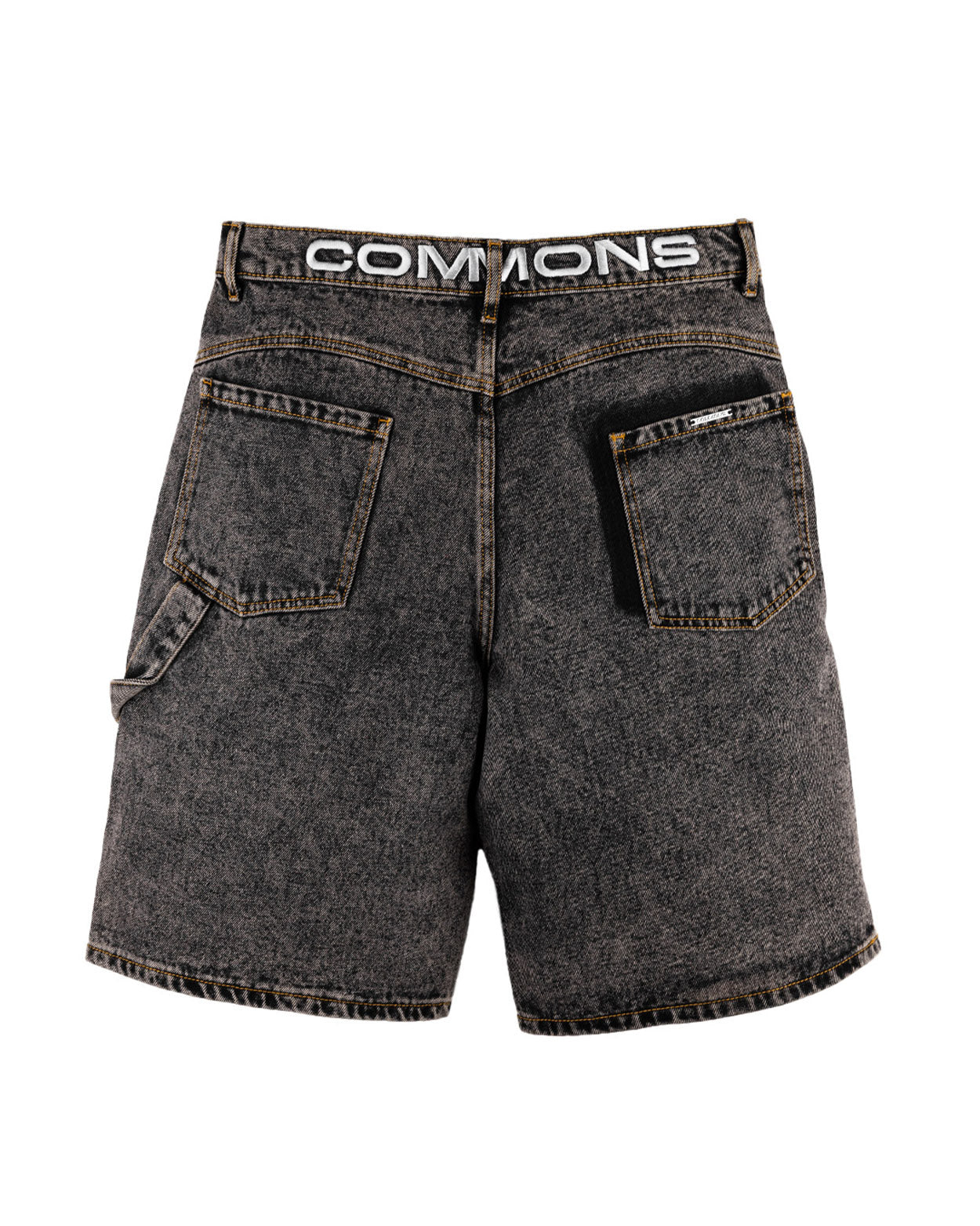 Commons Star Washed Denim Short Charcoal
