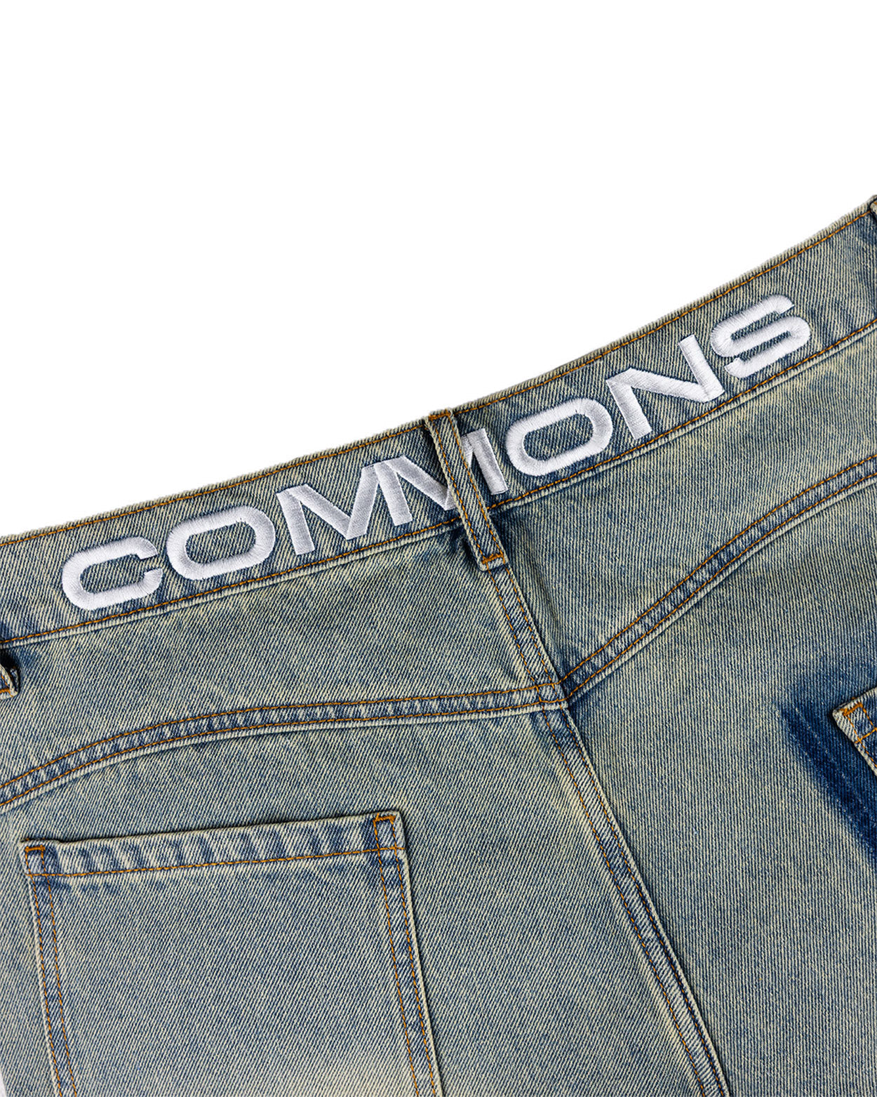 Commons Star Washed Denim Short Old Gold