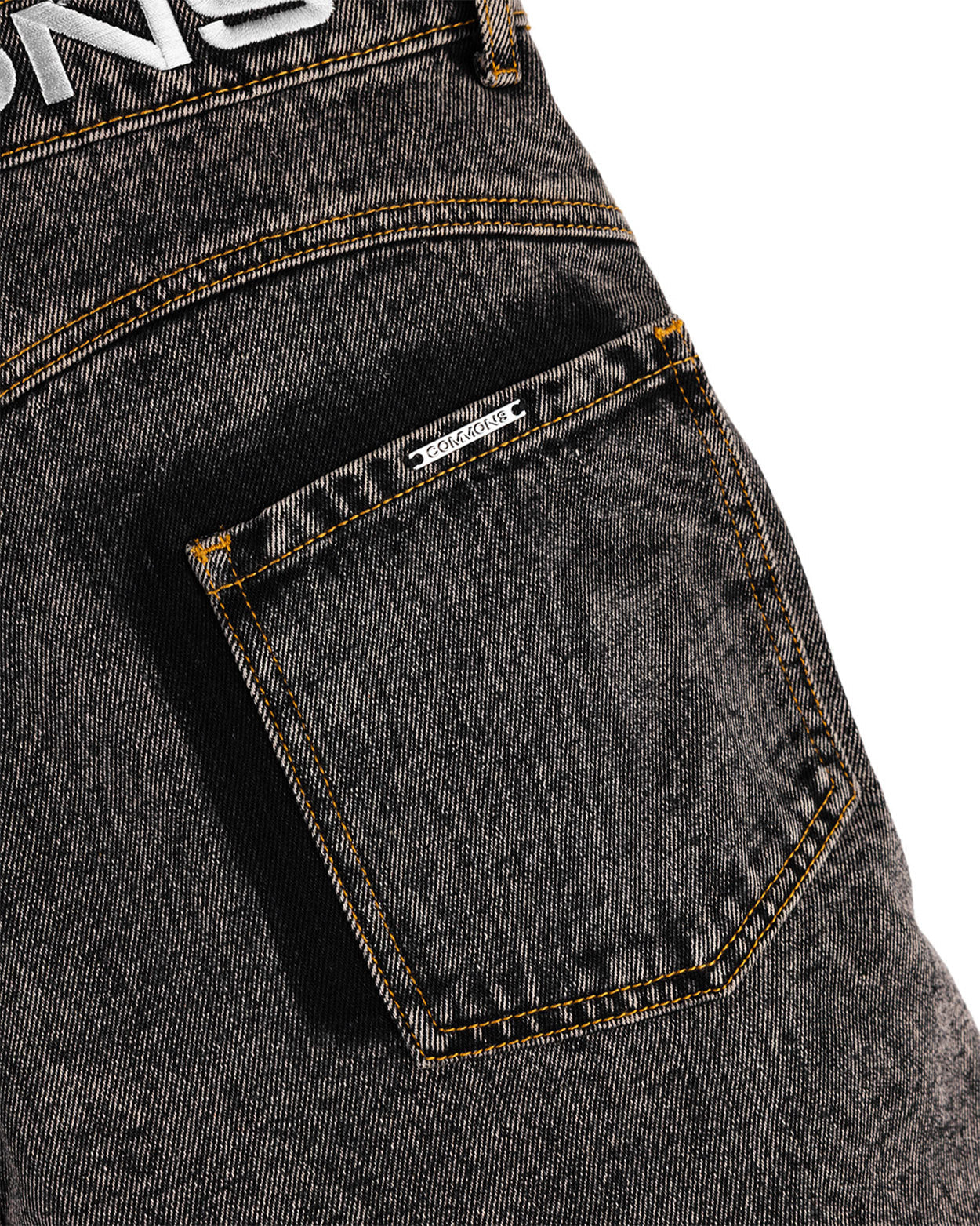 Commons Star Washed Denim Short Charcoal