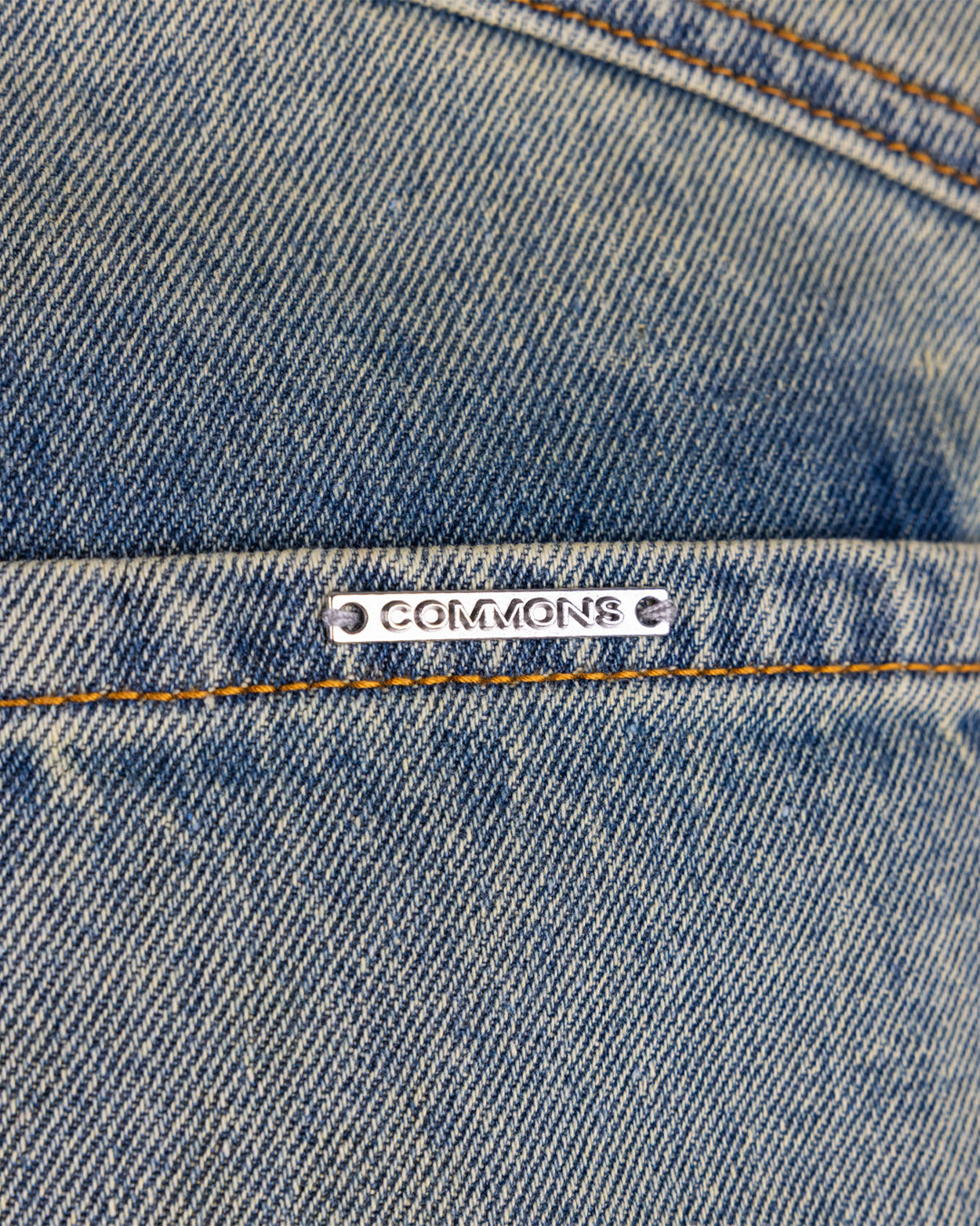 Commons Star Washed Denim Short Old Gold