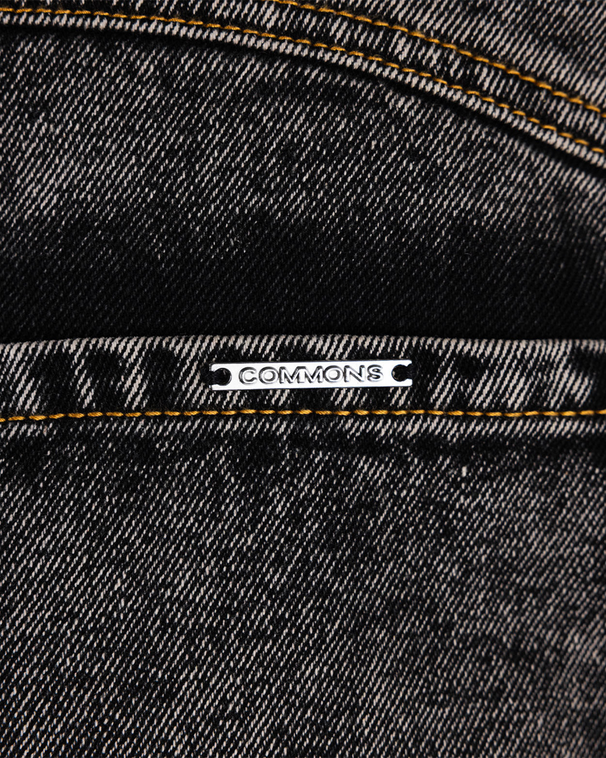 Commons Star Washed Denim Short Charcoal