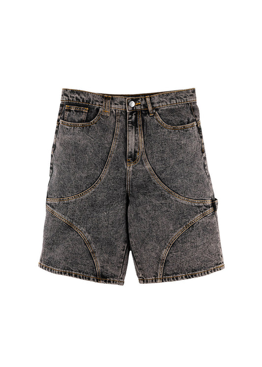 Commons Star Washed Denim Short Charcoal