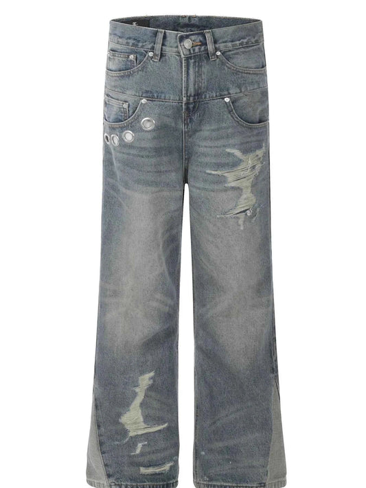 Distressed Doubled Jeans